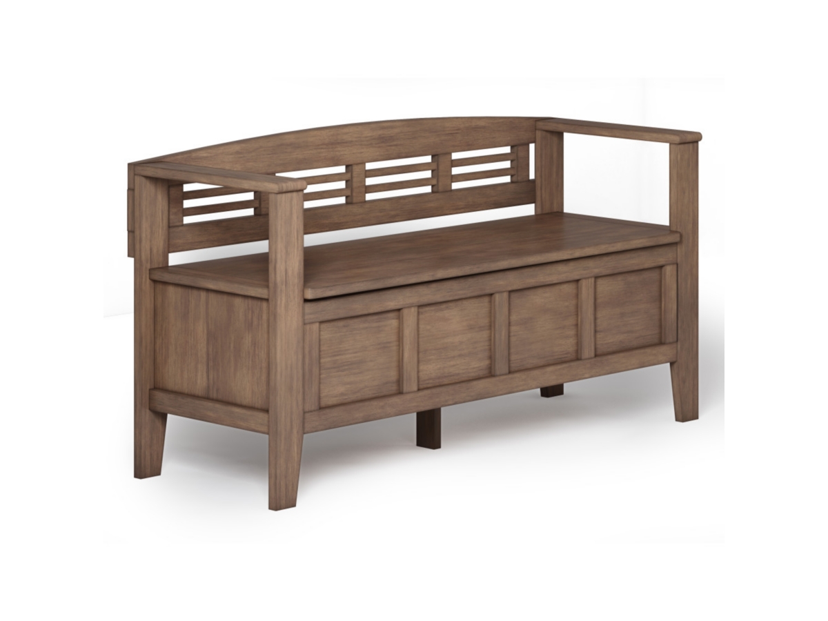 Adams Rustic Brown Entryway Storage Bench, Rustic Natural Aged Brown, large