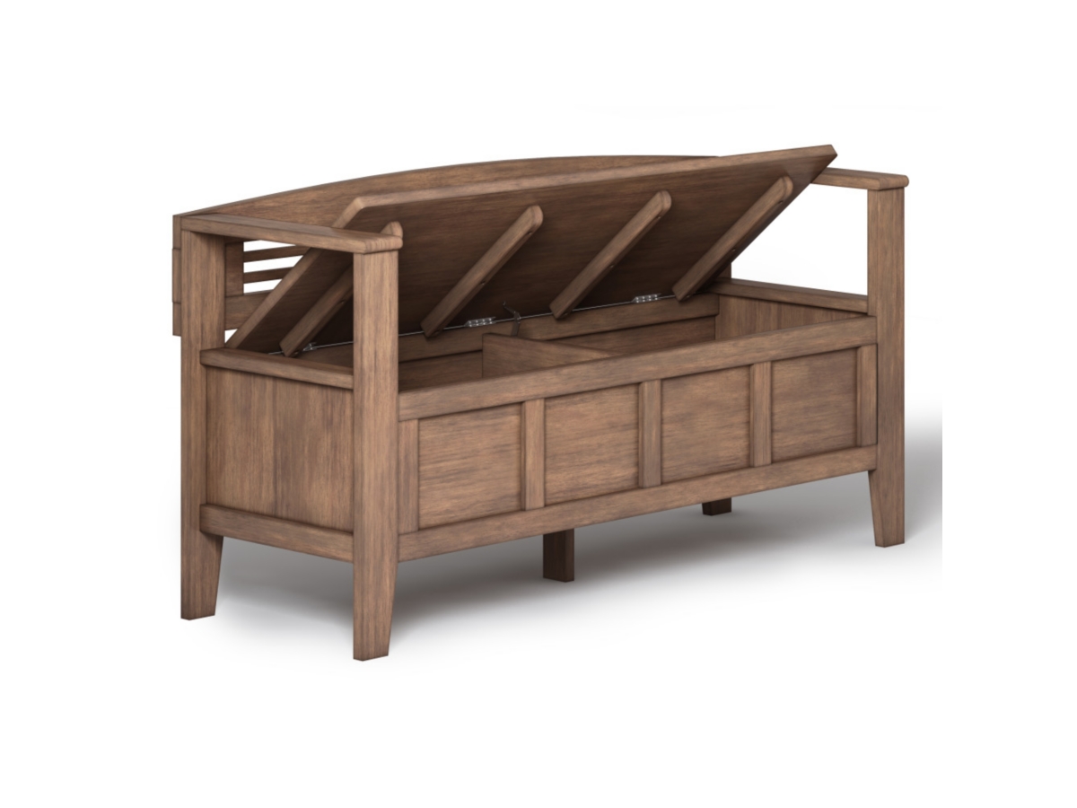 Adams Rustic Brown Entryway Storage Bench, Rustic Natural Aged Brown, large