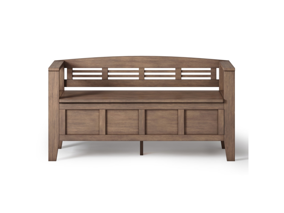 Adams Rustic Brown Entryway Storage Bench, Rustic Natural Aged Brown, large