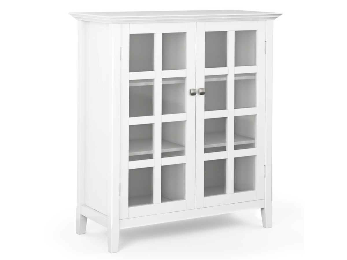 Acadian Rustic White Storage Cabinet, White, large