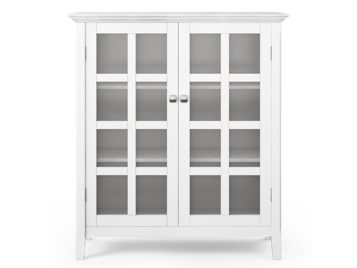 Acadian Rustic White Storage Cabinet, White, large