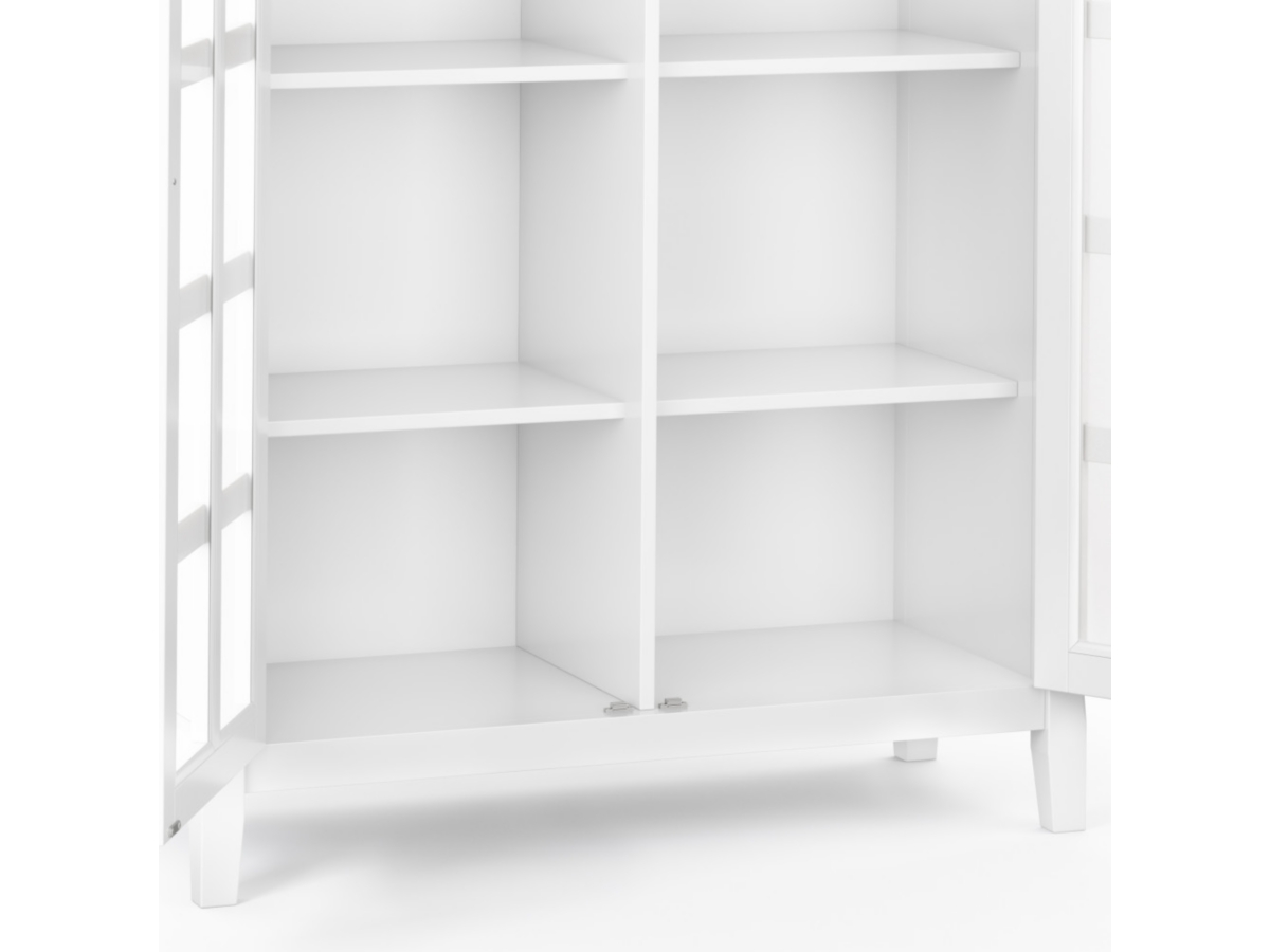 Acadian Rustic White Storage Cabinet, White, large