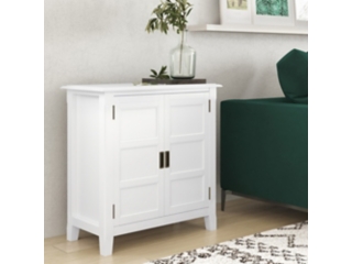 Burlington SOLID WOOD 30 inch Wide Transitional Low Storage Cabinet in White