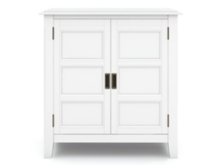 Burlington SOLID WOOD 30 inch Wide Transitional Low Storage Cabinet in White