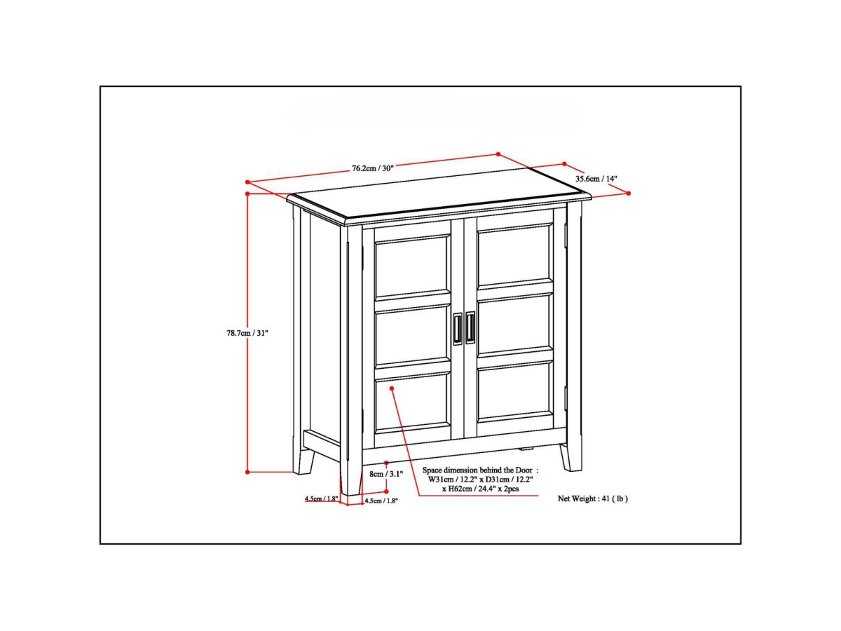Burlington White Storage Cabinet, White, large
