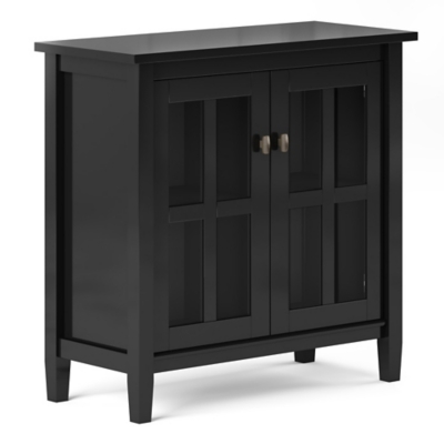Warm Shaker Rustic Black Storage Cabinet, Black, large