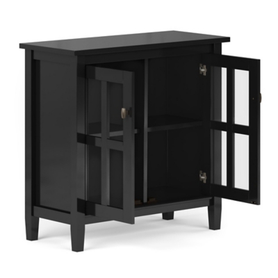 Warm Shaker Rustic Black Storage Cabinet, Black, large