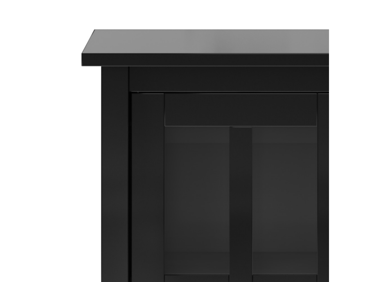 Warm Shaker Rustic Black Storage Cabinet, Black, large