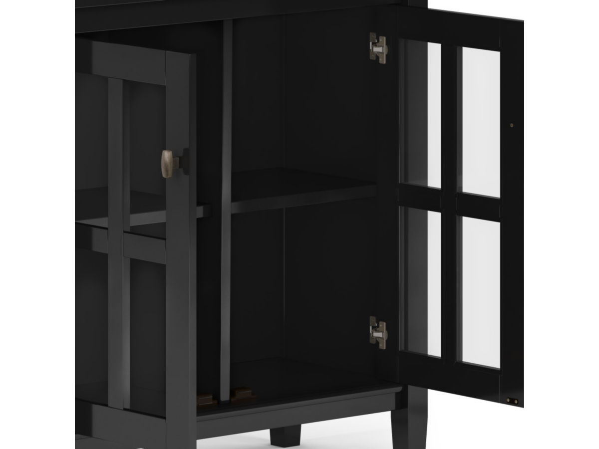 Warm Shaker Rustic Black Storage Cabinet, Black, large