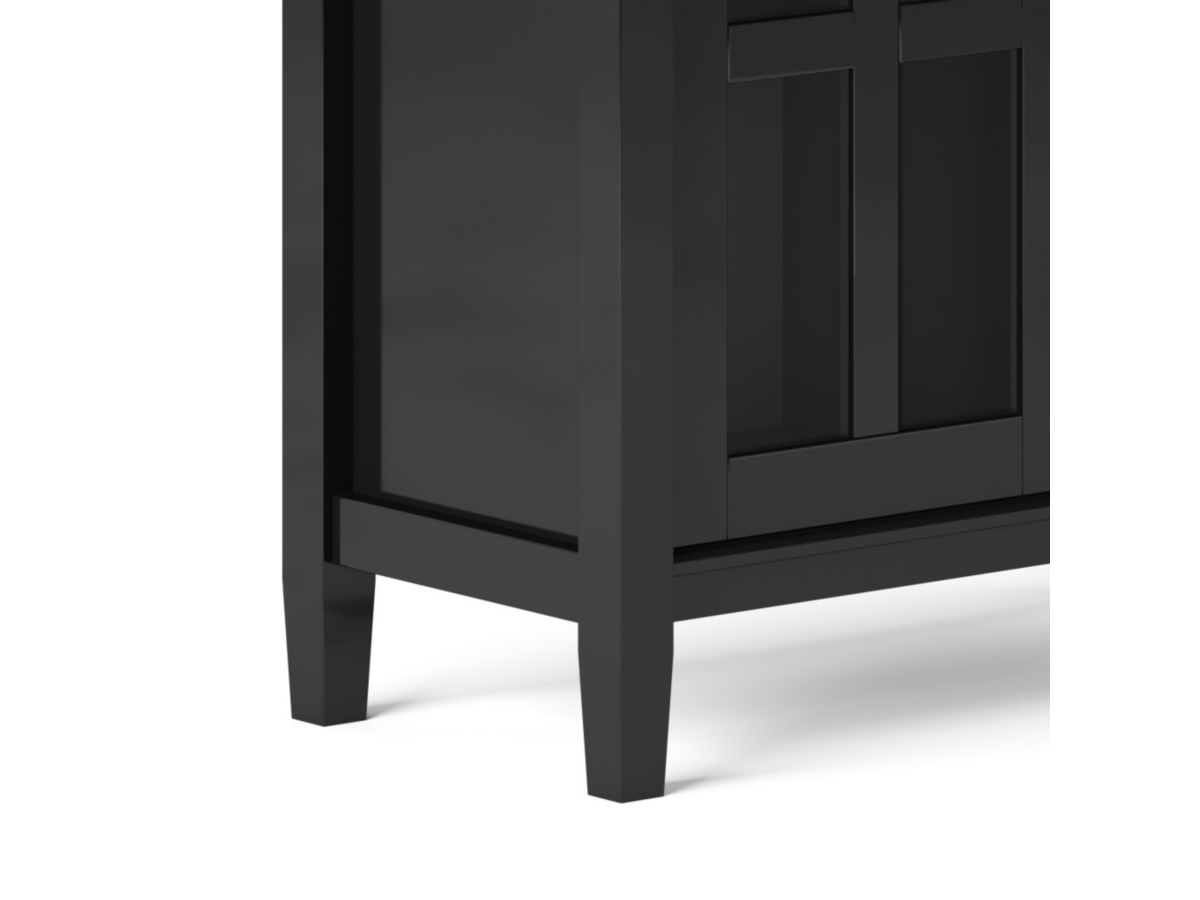 Warm Shaker Rustic Black Storage Cabinet, Black, large