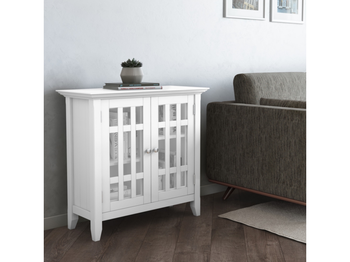 Bedford Rustic White Storage Cabinet, White, large