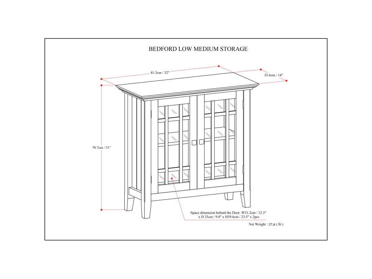 Bedford Rustic White Storage Cabinet, White, large