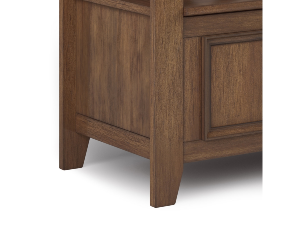 Amherst Rustic Brown Entryway Storage Bench, Brown, large