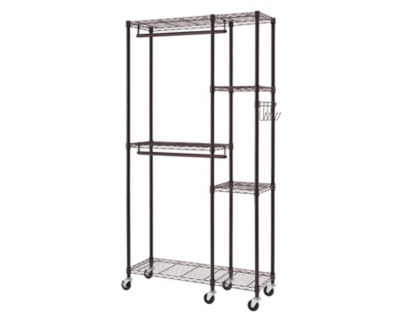 TRINITY Bronze Rolling Garment Rack