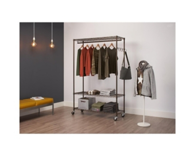 Trinity bronze rolling garment rack sale