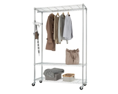 TRINITY EcoStorage™ 3-Tier 48x18x75.5 Rolling Garment Rack, , large