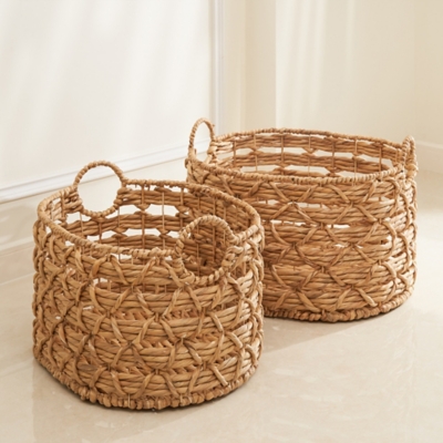 Camila 2-Piece Assorted Stackable Oval Basket Set (Size Medium and Large), , rollover
