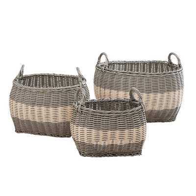 Hannah Assorted Stackable Basket Set with Handles (set of 3), , large