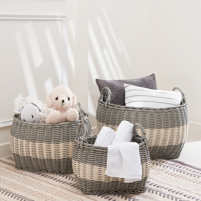 Set of 3 Side Handled Baskets – Second Chance Decor Inc