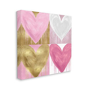 Kids Pink And Gold Glam Heart Canvas Wall Art By Lindsay Rodgers, 17 X 17, , large