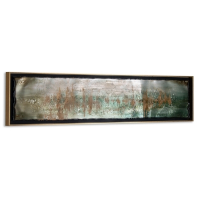 Ingot Hand Painted 17"x63" Metal Wall Decor, , large