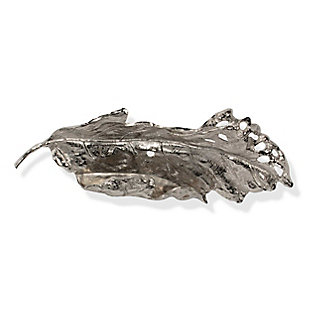 This decorative silver leaf adds a touch of whimsy to coffee tables, bookshelves, and entryways. With curled edges and textured veins, this piece of home decor earns a closer look from everyone. Each sold separatelyCast Aluminum | Available in 2 sizes | Each sold separately
