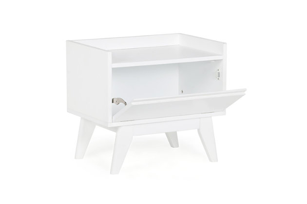If you need a little spot to sit while drying or dressing, try this handy Draper Mid Century Storage Hamper Bench. The top can be used to stack extra towels and bath items while the hamper style cabinet is an ideal storage space for paper supplies and more.; Efforts are made to reproduce accurate colors, variations in color may occur due to computer monitor and photography; At Simpli Home we believe in creating excellent, high quality products made from the finest materials at an affordable price. Every one of our products come with a 1-year warranty and easy returns if you are not satisfiedDIMENSIONS: 15" D x 22" W x 20" H | Constructed using solid Acacia, Rubber wood and Engineered Wood | Durable white painted finish sealed with a premium NC lacquer coating | One pull down (1) door with recessed handle | Mid Century Modern design | Functional,versatile and compact can be used as a bench, laundry hamper or extra storage space | Assembly required | We believe in creating excellent, high quality products made from the finest materials at an affordable price. Every one of our products come with a 1-year warranty and easy returns if you are not satisfied.