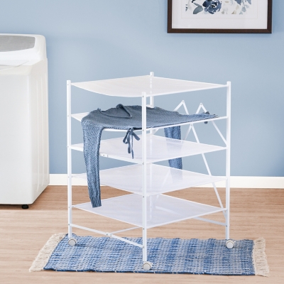 Honey Can Do 5 Tier Collapsible Rolling Clothes Drying Rack Ashley