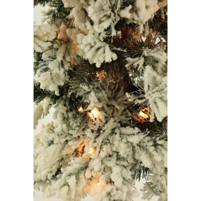 Fraser Hill 3-Ft. Snowy Alpine Tree with Clear Lights, , large