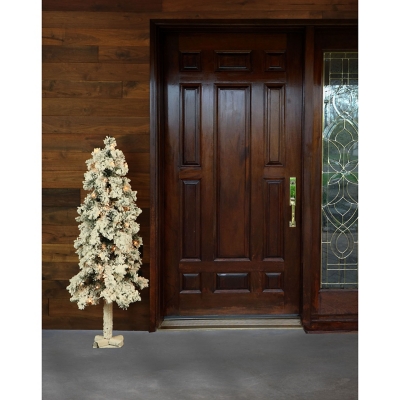 Fraser Hill 3-Ft. Snowy Alpine Tree with Clear Lights, , swatch