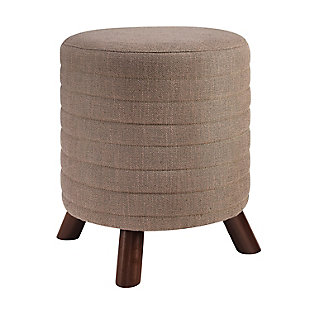 Roone Gray Round Stool, Brown, large
