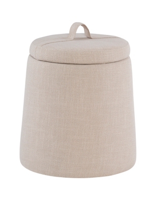 Kit Beige Storage Ottoman, Beige, large