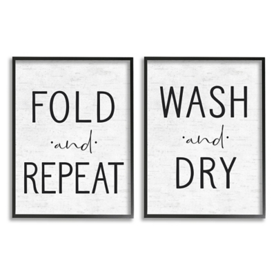 Charming Laundry 2-piece Canvas Wall Art 16x20, White/Black, large