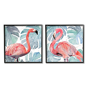 Tropical Flamingos 2-piece Canvas Wall Art 12x12, , large