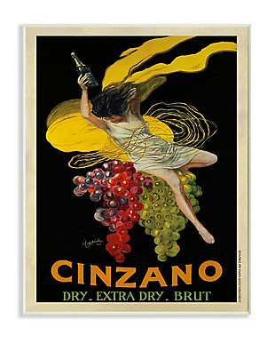 Cinzano Vintage Poster Wine 10x15 Wall Plaque, Black, large