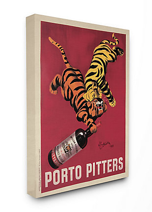 Porto Pitters Vintage 36x48 Canvas Wall Art, Red, large