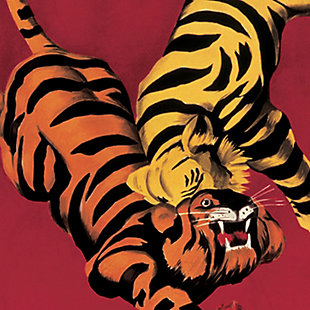 Reproduced vintage advertising posters from the 1920s are a classic way to dress up your home. The art was designed from the beginning to catch your eye. Depicted here are two tigers fighting over Porto Pitters. First came wood, then came canvas, and now we introduce our 'Framed Giclee Textured Wall Art.' 100% Made in USA as always, we start with a giclee lithograph mounted on wood, and finish it with a texturized brush stroke finish. We didn't stop there though as we fit it within a 1.5 inch thick ebony wood grain frame to add depth and dimension. Ready to hang.Ready to hang | Proudly made in usa | Design by marcello dudovich