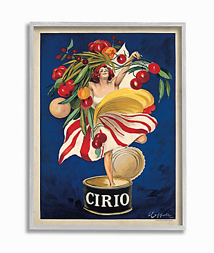 Cirio Vintage Poster Food 16x20 Gray Frame Wall Art, Blue, large