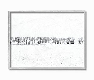 Winter Tree Line Photograph 16x20 Gray Frame Wall Art, White, large