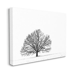 Winter Tree Silhouette 36x48 Canvas Wall Art, White, large
