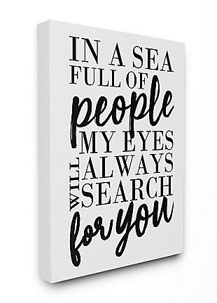 Always Search For You Romantic 36x48 Canvas Wall Art, White, large