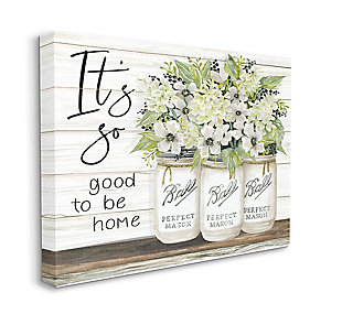 So Good To Be Home 30x40 Canvas Wall Art, White, large