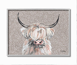 Scottish Highland cow pictured in front of floral wallpaper brings the great outdoors inside. First came wood, then came canvas, and now we introduce our 'Framed Giclee Textured Wall Art.' 100% Made in USA as always, we start with a giclee lithograph mounted on wood, and finish it with a texturized brush stroke finish. We didn't stop there though as we fit it within a 1.5 inch thick ebony wood grain frame to add depth and dimension. Ready to hang.Ready to hang | Proudly made in usa | Design by michele norman