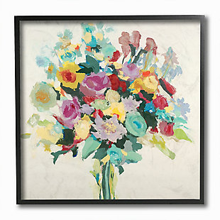 Pastel Spring Seasonal Floral Bouquet Flower 12x12 Black Frame Wall Art, , large