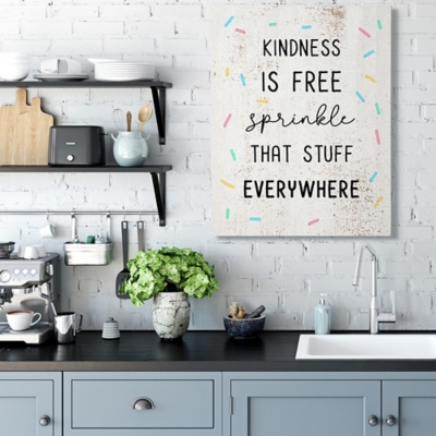 Sprinkle Kindness Everywhere 36x48 Canvas Wall Art, White, large