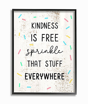 Sprinkle Kindness Everywhere 24x30 Black Frame Wall Art, White, large