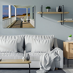 Cottage Porch Scene At Sunset 36x48 Canvas Wall Art, Blue, rollover