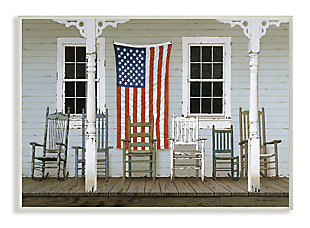 Distressed Rocking Chair Porch Americana 10x15 Wall Plaque, Multi, large