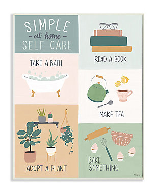 Self Care At Home Chart 10x15 Wall Plaque, Multi, large