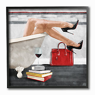 Fashion Forward Female In Home Bath 12x12 Black Frame Wall Art, , large